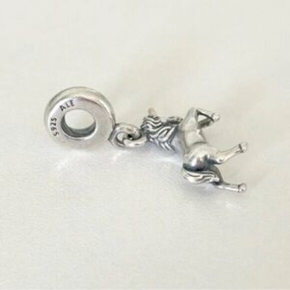 Pandora Sterling Silver & 14K Gold Two Tone Unicorn Bead Dangle Charm - Picture 3 of 4